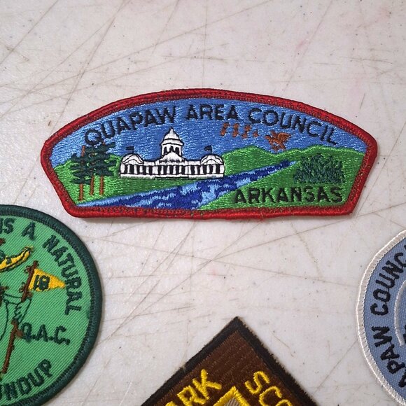 Vintage 80s Boy Scout Quapaw Area Council Arkansas 9 Patches Collectible Emblems - Picture 2 of 10
